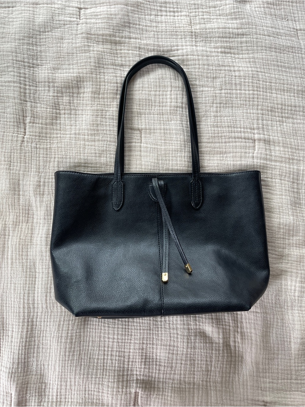 Ralph Lauren Black Cow Leather Tote